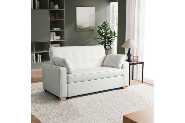 Serta Atherton Full Convertible Loveseat in Oyster