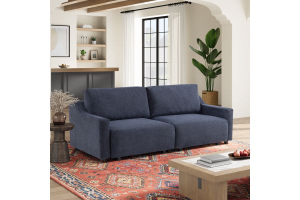 Serta Grant Convertible Sofa in Navy Blue