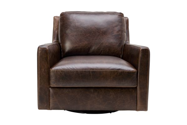 Waco Brown Leather Swivel Chair