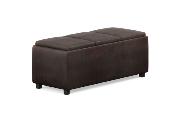 Avalon Storage Ottoman - Dark Brown