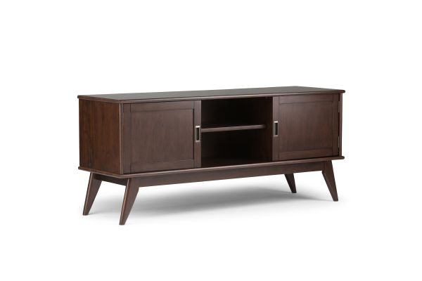 Draper Mid Century Low TV Media Stand - Dark Brown