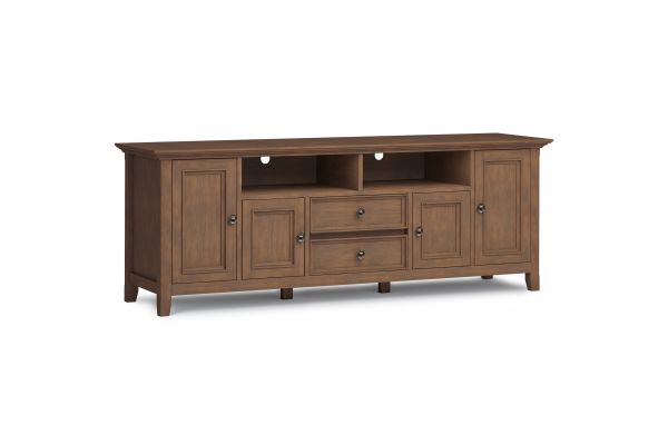 Amherst 72 inch Wide TV Media Stand - Rustic Natural Aged Brown