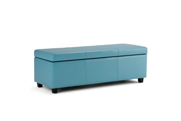 Avalon Storage Ottoman Bench - Soft Blue