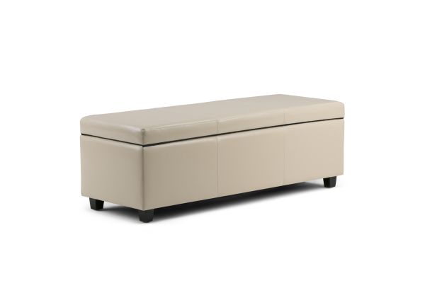 Avalon Storage Ottoman Bench - Satin Cream