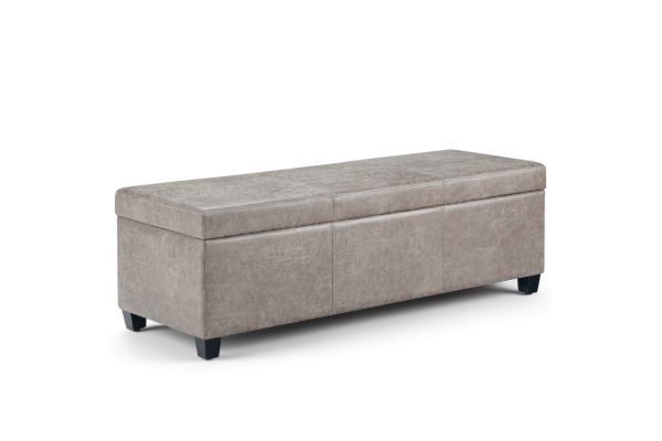 Avalon Storage Ottoman Bench - Distressed Grey Taupe