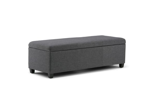 Avalon Storage Ottoman Bench - Slate Grey