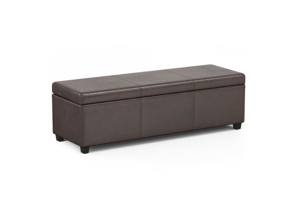 Avalon Extra Large Storage Ottoman Bench - Distressed Brown