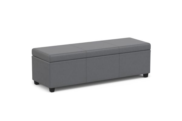 Avalon Extra Large Storage Ottoman Bench - Stone Grey