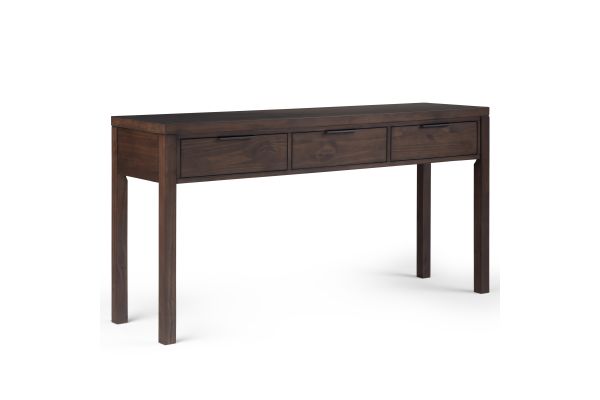 Hollander Wide Console Table - Warm Walnut Brown