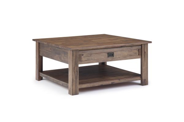Monroe Square Coffee Table - Rustic Natural Aged Brown