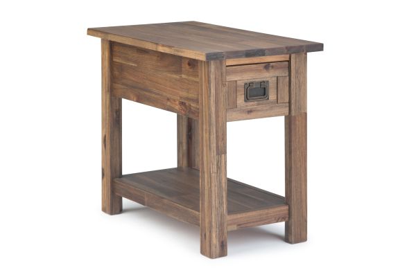 Monroe Narrow Side Table - Rustic Natural Aged Brown