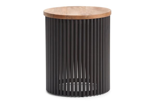 Demy Metal and Wood Accent Table