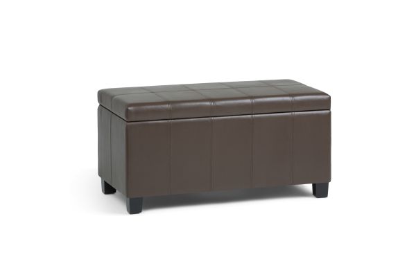 Dover Storage Ottoman Bench - Chocolate Brown