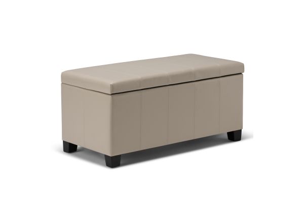 Dover Storage Ottoman Bench - Satin Cream