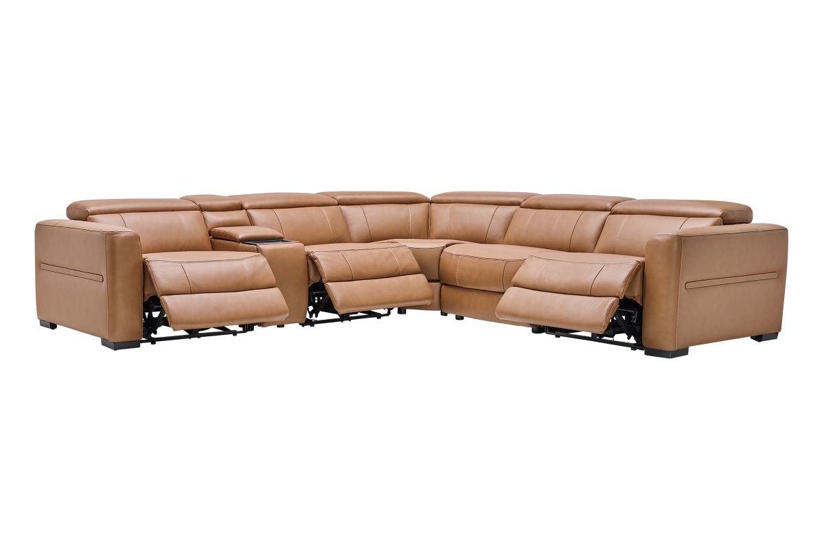 Ford 6-Piece Leather Dual Power Reclining Sectional 4