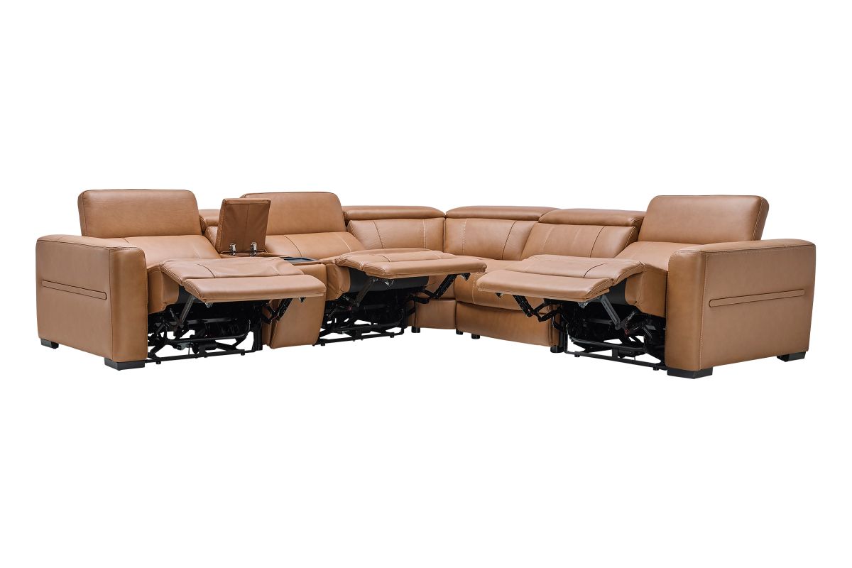 Ford 6-Piece Leather Dual Power Reclining Sectional 5