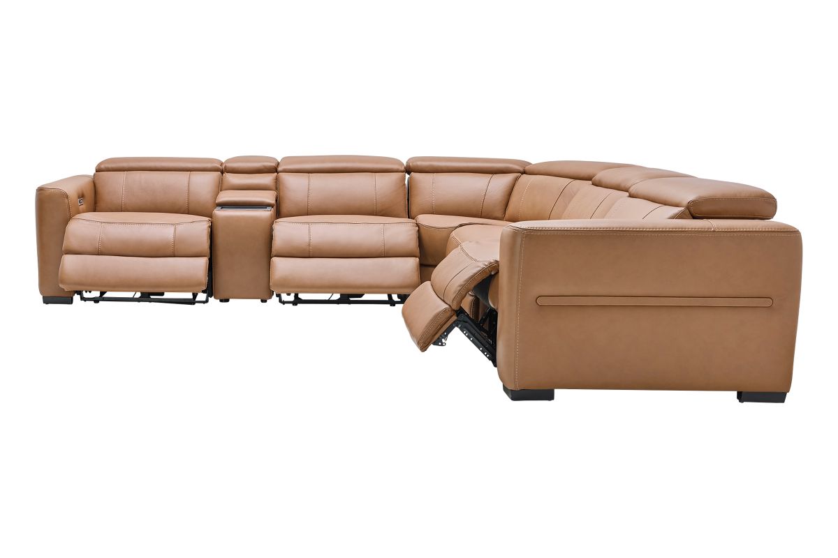 Ford 6-Piece Leather Dual Power Reclining Sectional 9