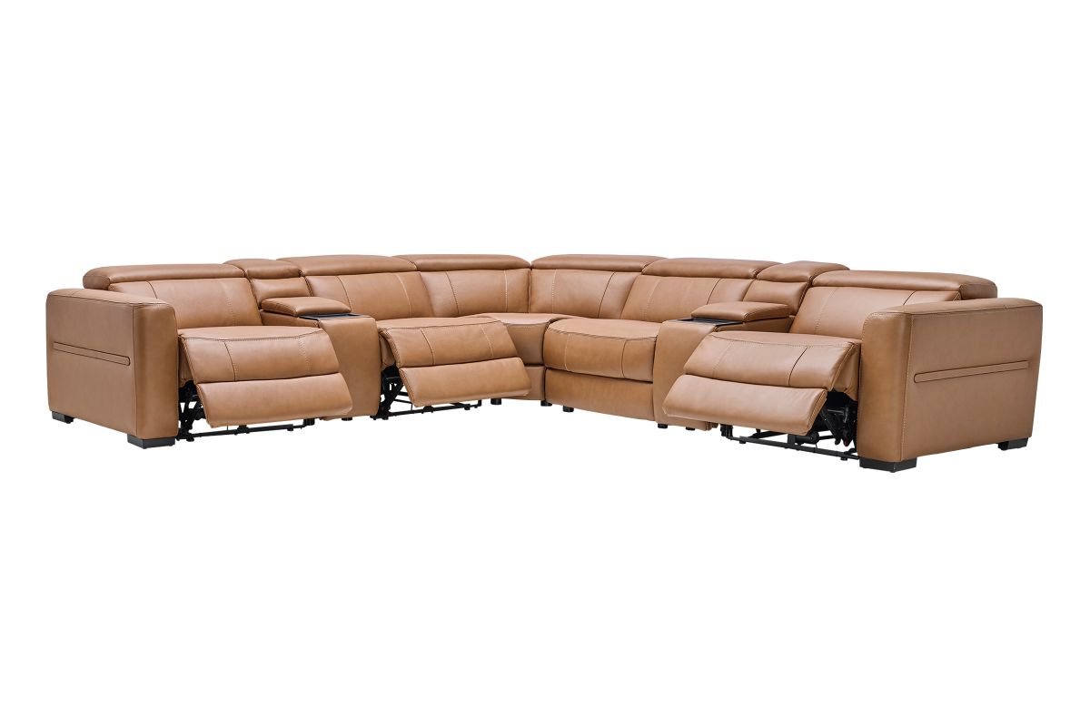 Ford 7-Piece Leather Dual Power Reclining Sectional 4