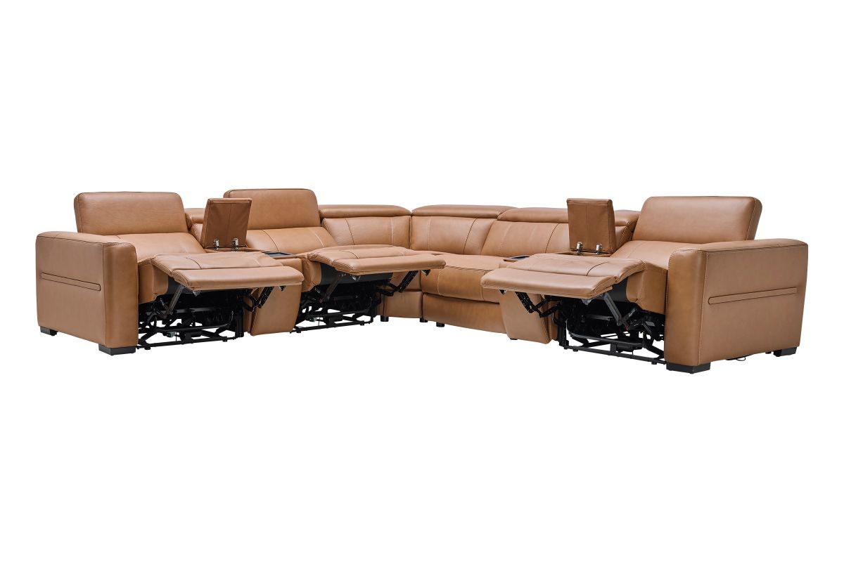 Ford 7-Piece Leather Dual Power Reclining Sectional 5