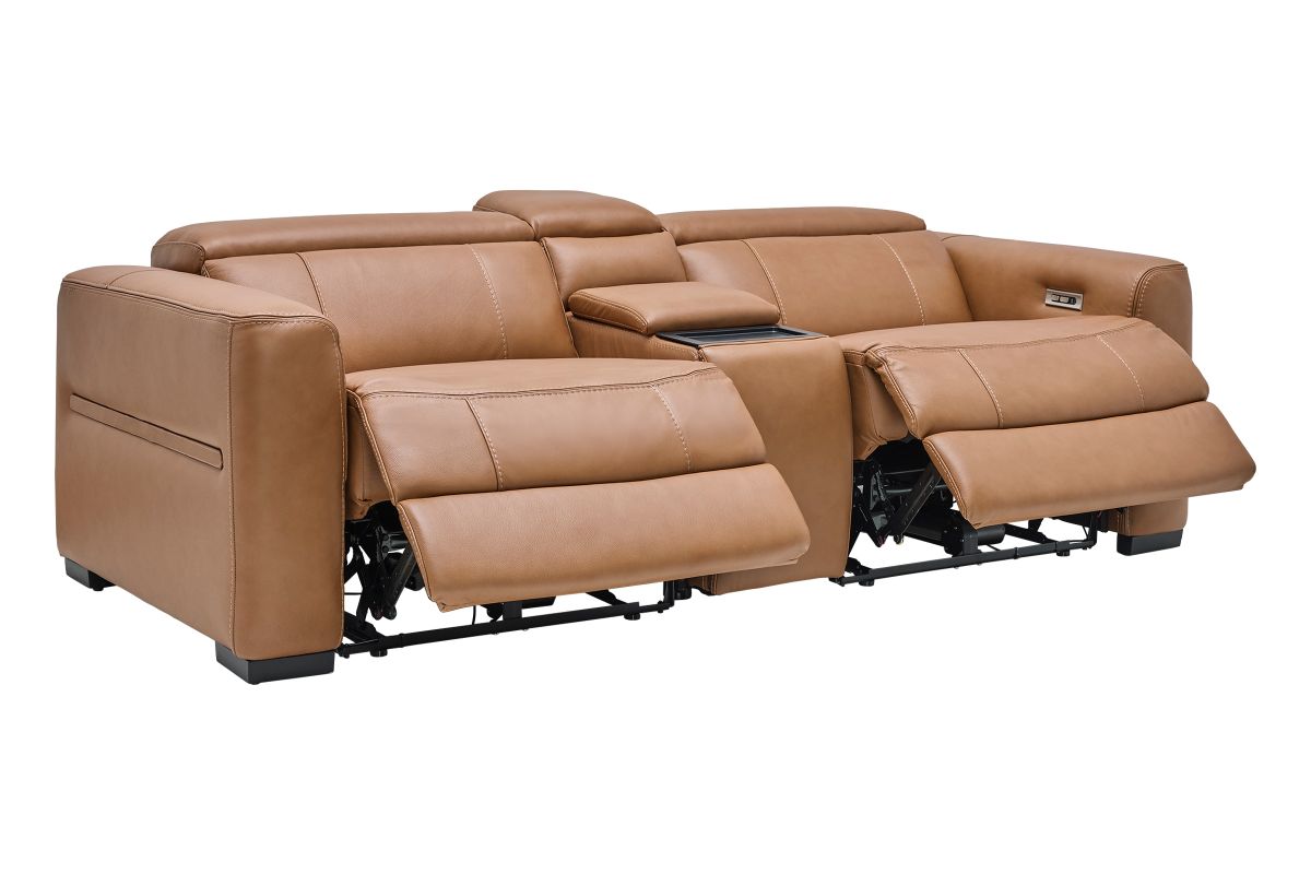 Ford Leather Dual Power Reclining Console Loveseat 6