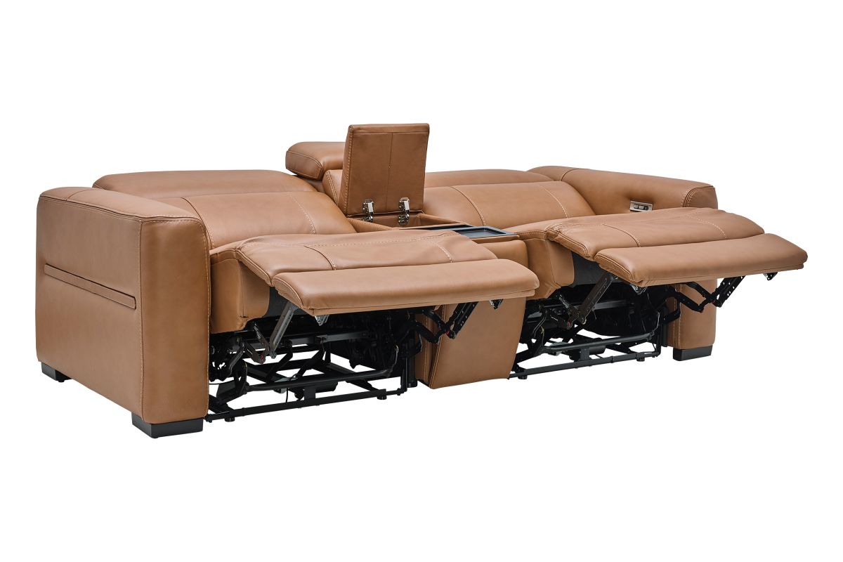 Ford Leather Dual Power Reclining Console Loveseat 8