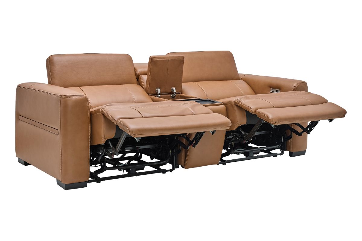 Ford Leather Dual Power Reclining Console Loveseat 7