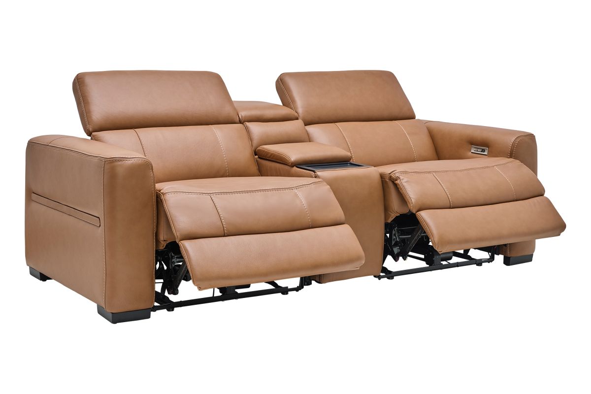 Ford Leather Dual Power Reclining Console Loveseat 5