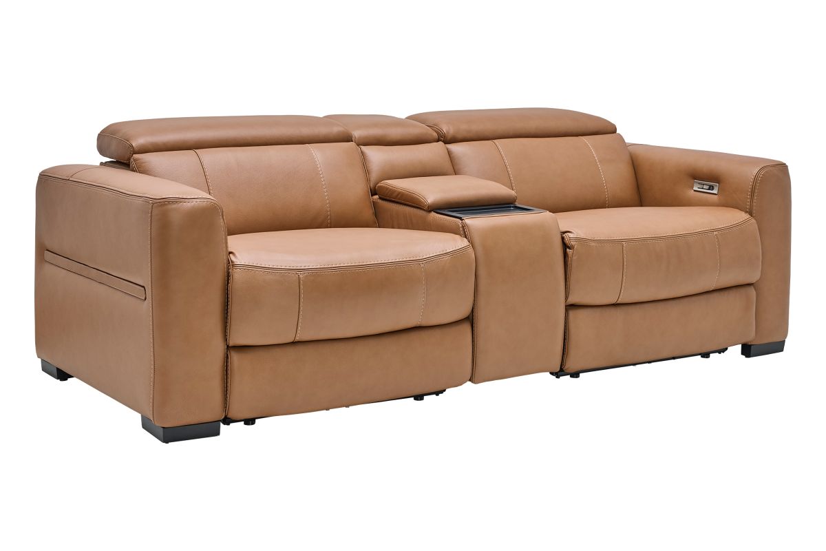 Ford Leather Dual Power Reclining Console Loveseat 4