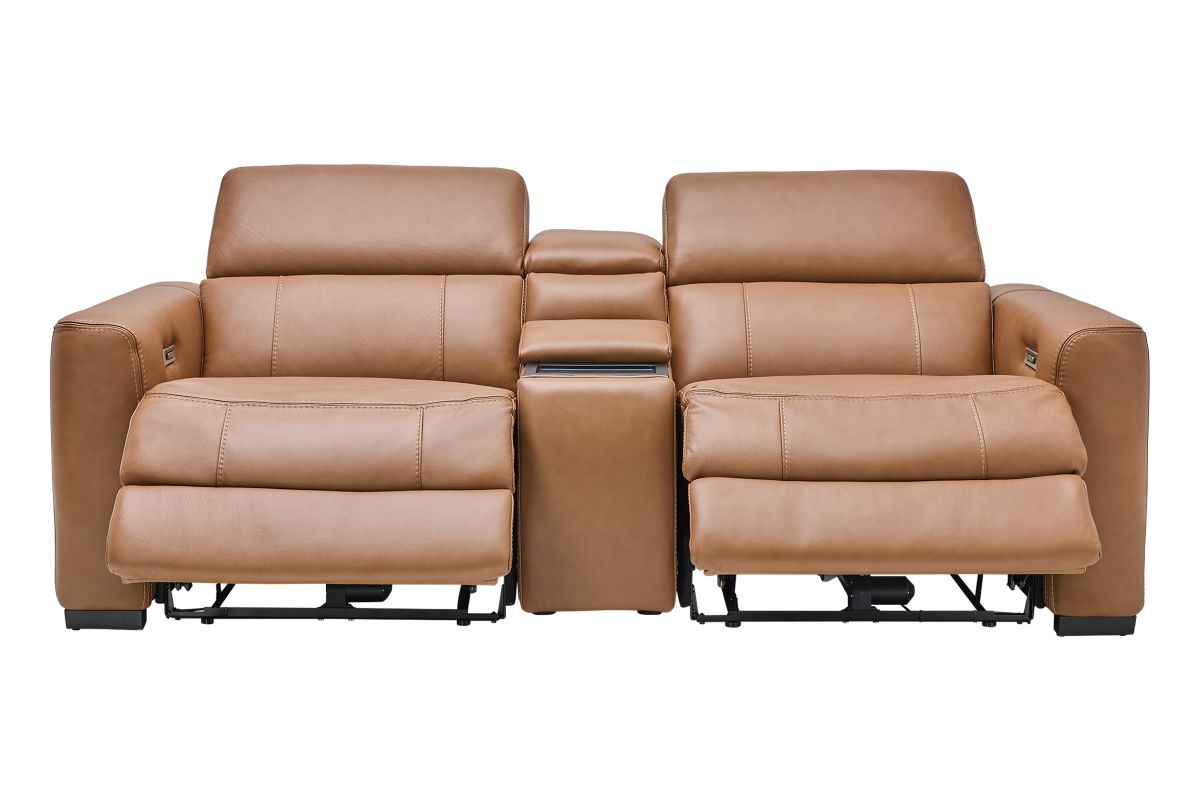 Ford Leather Dual Power Reclining Console Loveseat 3