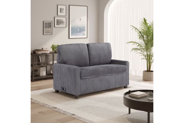 Serta Dalton Pull-Out Sleeper Loveseat in Grey