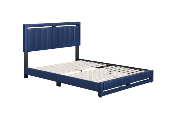 Bethel Queen Platform Bed - Blue
