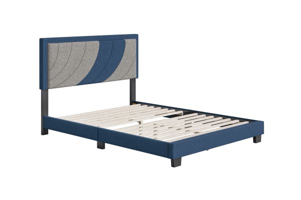 Enya Full Platform Bed - Blue/Grey