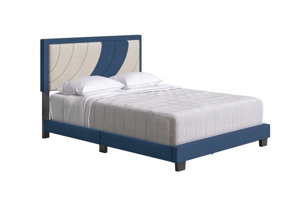 Enya Twin Platform Bed - Blue/Ivory