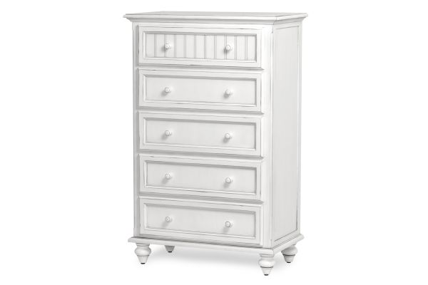 Monaco 5 Drawer Chest - White