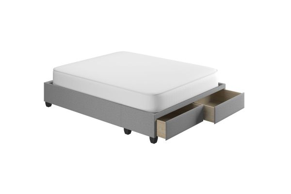 Matera Queen Platform Base with Drawers - Grey
