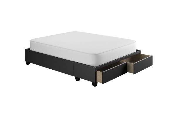 Piazza Full Platform Base with Drawers - Black