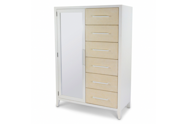 Miramar Woven Mirrored Door Chest 