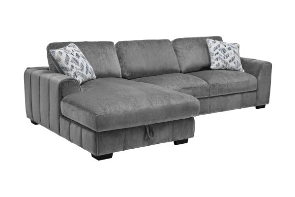 Overnight Grey 2-Piece Sectional with Left Arm Facing Chaise