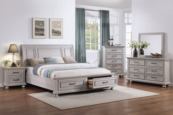 Arthur Light Grey 3-Piece King Bedroom Set 