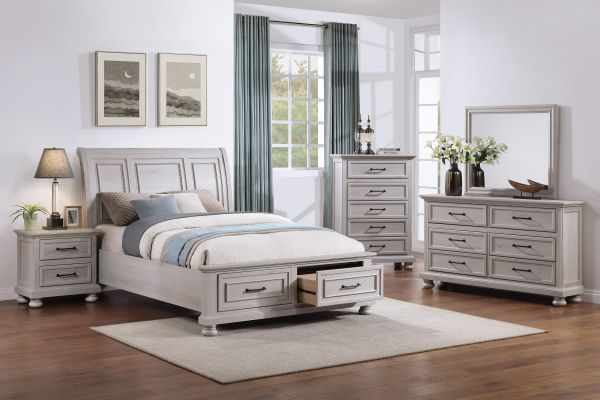 Arthur Light Grey 5-Piece Queen Bedroom Set 