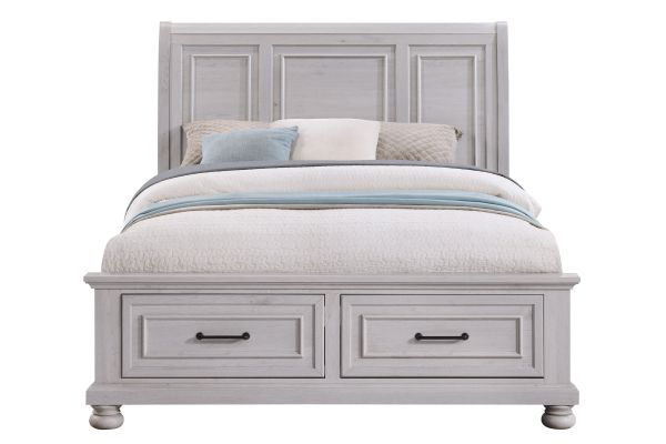 Arthur Light Grey Queen Storage Bed 