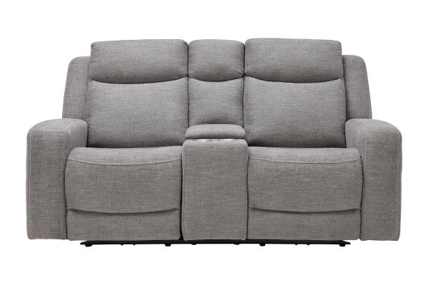 Summit Grey Dual Power Reclining Console Loveseat