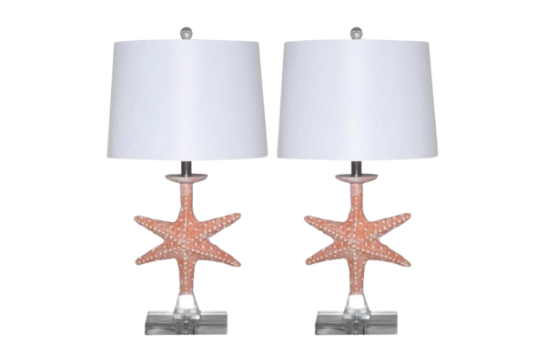 Orange Starfish Table Lamp (Set of 2)  