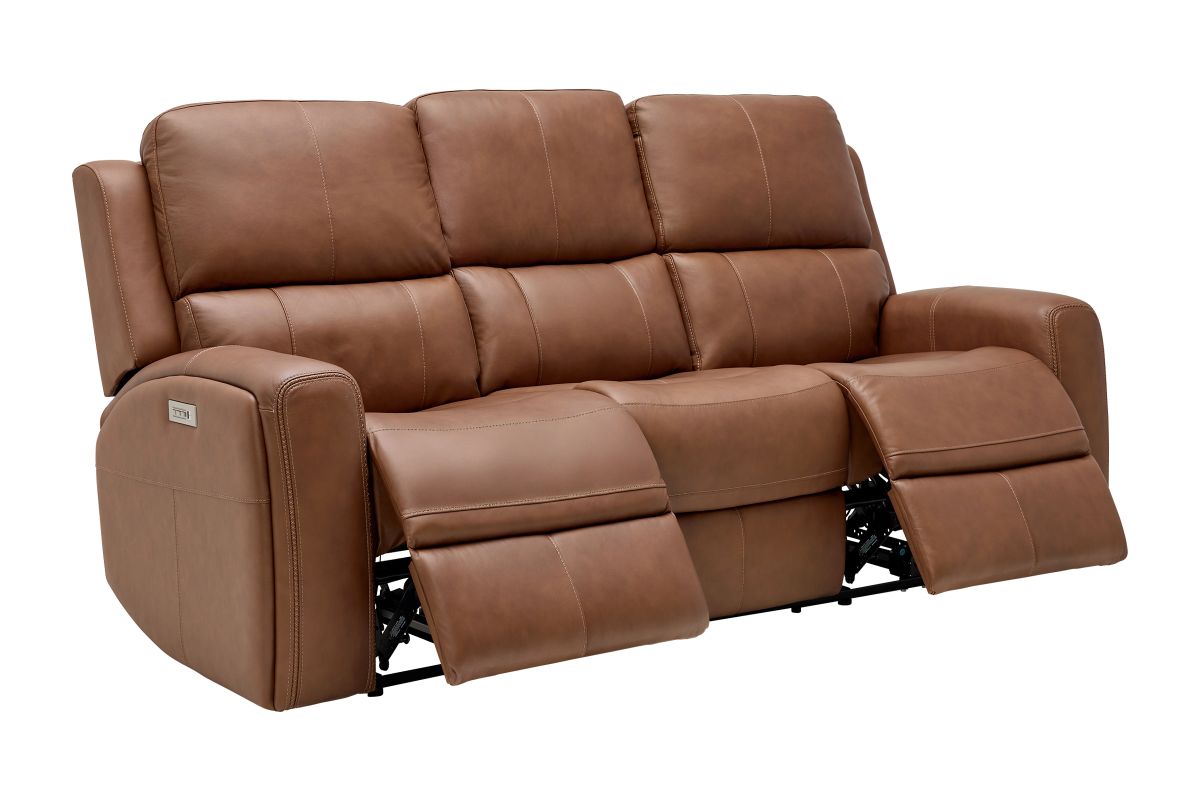 Linton Caramel Triple Power Reclining Sofa  4