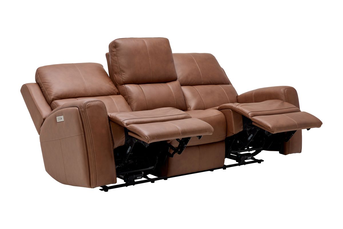 Linton Caramel Triple Power Reclining Sofa  6