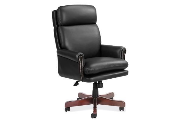 Lancaster High Back Executive Swivel with Mahogany Frame