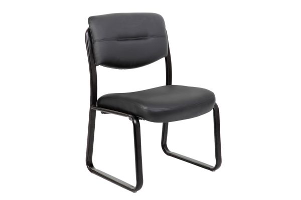 Merit Armless Sled Base Guest Chair with Black Frame
