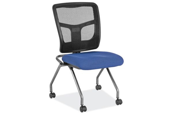 CoolMesh Armless Nesting Chair with Titanium Gray Frame - Fabric