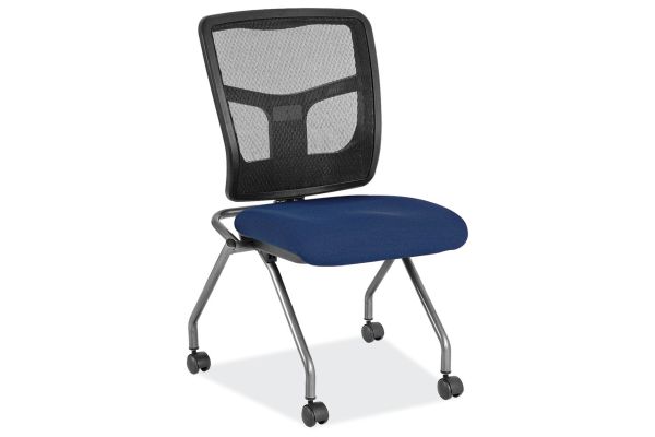 CoolMesh Armless Nesting Chair with Titanium Gray Frame - Fabric