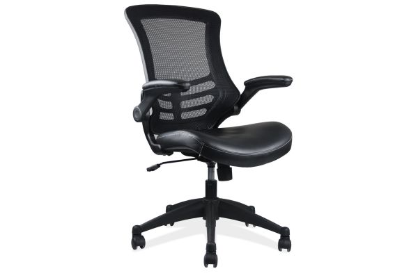 Serene Flip Arm Mesh Back Task Chair with Black Frame